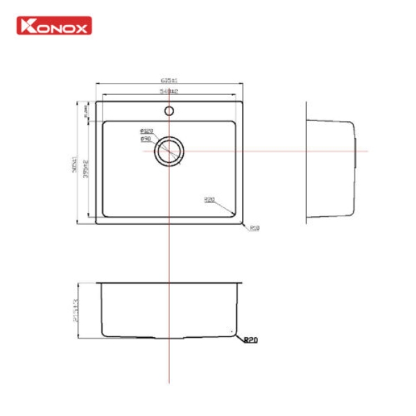 Ảnh công trình thực tế Chậu rửa bát Konox Turkey Sink Neron 600T