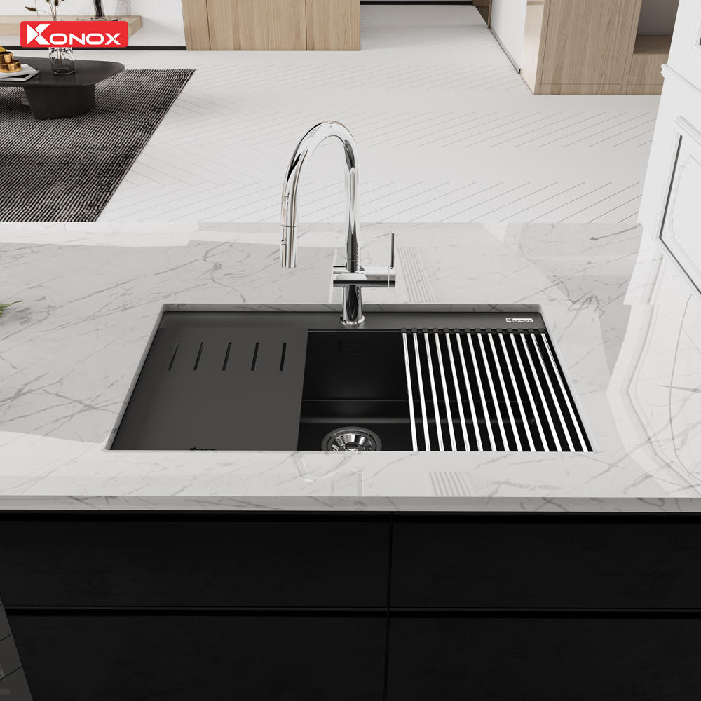 Alternative view of Chậu rửa bát đá Konox Granite Sink Terra 790S Black