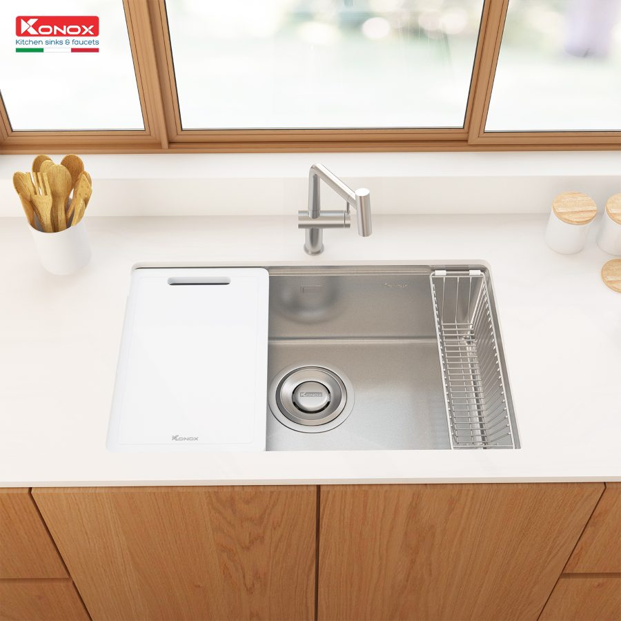 Ảnh công trình thực tế Chậu rửa bát Konox Tari 7648SR