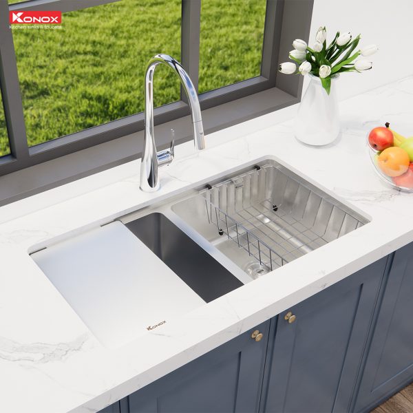 Ảnh công trình thực tế Chậu Rửa Chén KONOX KN8646DU Dekor 2 Hộc Inox