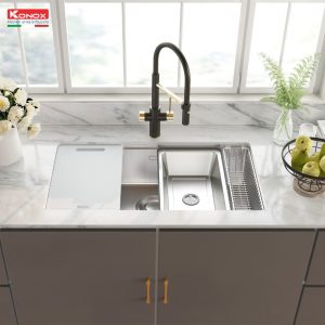 Ảnh công trình thực tế Chậu rửa bát Konox TARI 8748SR