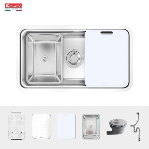 Ảnh công trình thực tế Chậu rửa bát chống xước Konox Workstation Sink KN8347SU Dekor
