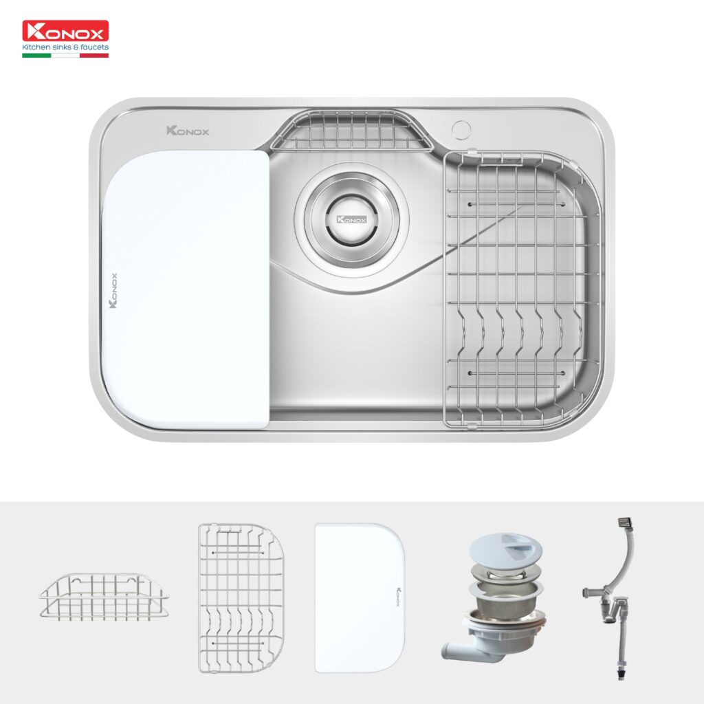 Ảnh công trình thực tế Chậu rửa bát chống xước phong cách Nhật TARI 7851SR