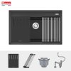 Chậu rửa bát đá Konox Granite Sink Terra 790S Black - ảnh 5