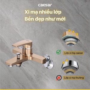 Ảnh công trình thực tế Sen tắm Caesar nóng lạnh S393CG