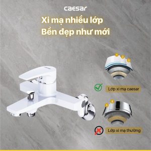Ảnh công trình thực tế Sen tắm Caesar nóng lạnh S393CW