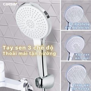Ảnh công trình thực tế Sen tắm Caesar nóng lạnh S393CW