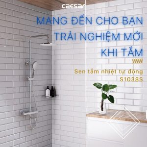 Ảnh công trình thực tế Sen tắm cây nhiệt độ Caesar tự động NEW S1038S