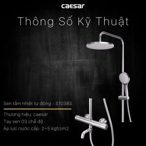 Ảnh công trình thực tế Sen tắm cây nhiệt độ Caesar tự động NEW S1038S