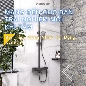 Ảnh công trình thực tế Sen tắm cây nhiệt độ Caesar tự động S788CB