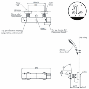Ảnh công trình thực tế Sen Tắm TOTO TBV03429V/TBW03002B Nhiệt Độ