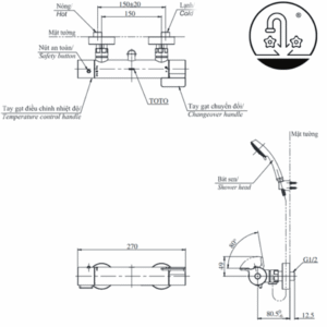 Ảnh công trình thực tế Sen Tắm TOTO TBV03431V Nhiệt Độ