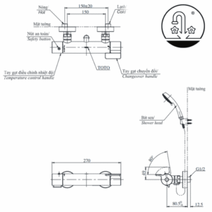 Ảnh công trình thực tế Sen Tắm TOTO TBV03431V/TBW02006A Nhiệt Độ