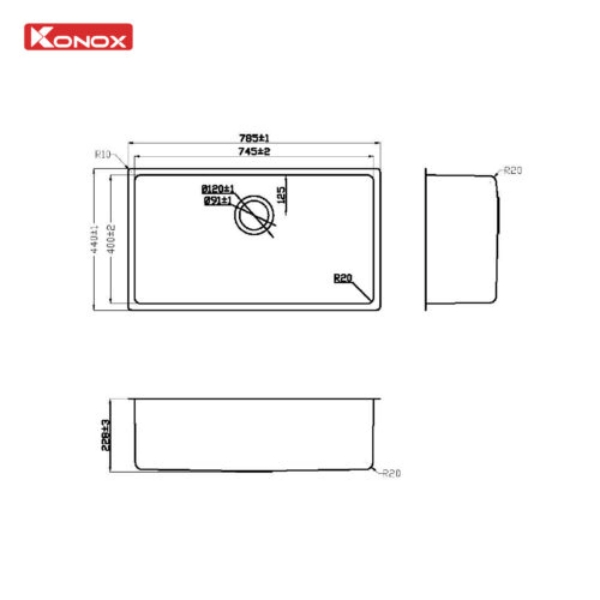 Ảnh công trình thực tế Chậu rửa bát Konox Turkey Sink STELO 780U