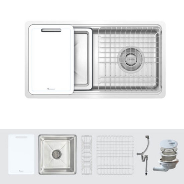 Ảnh công trình thực tế Chậu rửa bát Konox phong cách Nhật bề mặt mịn Tari 400SM