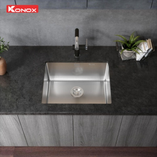 Ảnh công trình thực tế Chậu rửa bát Konox phong cách Nhật bề mặt mịn Tari 500SM