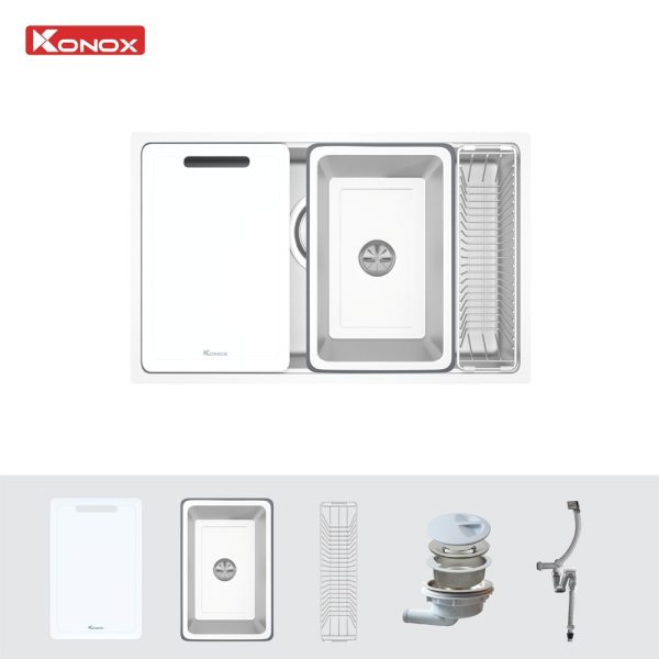 Ảnh công trình thực tế Chậu rửa bát 1 hố Konox Tari 7648SM