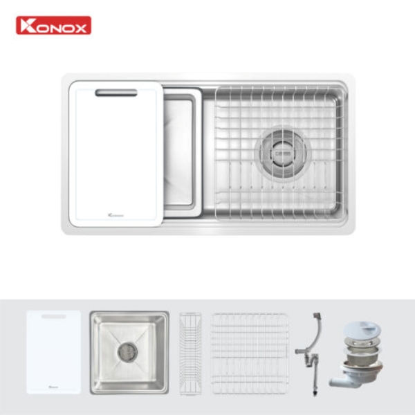 Ảnh công trình thực tế Chậu rửa bát Konox phong cách Nhật bề mặt mịn Tari 780SM
