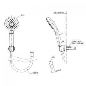 Ảnh công trình thực tế Tay sen TOTO TBW01010A#MBL 3 chế độ màu đen mờ