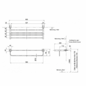 Ảnh công trình thực tế Thanh Vắt Khăn TOTO YTS408BV 2 Tầng