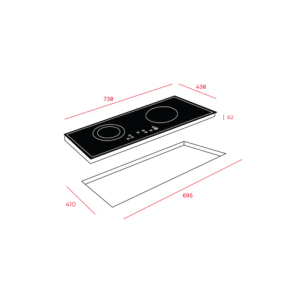 Ảnh công trình thực tế Bếp từ 2 vùng nấu TEKA IB 702