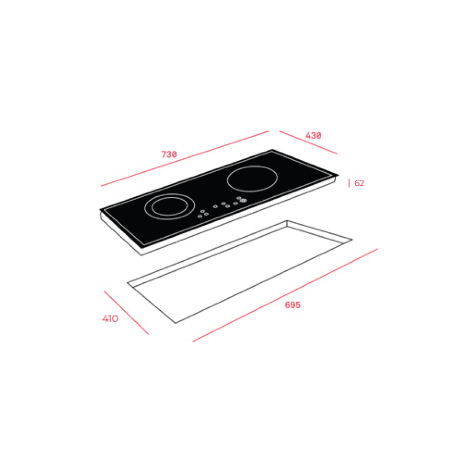 Alternative view of Bếp từ 2 vùng nấu TEKA IB 702