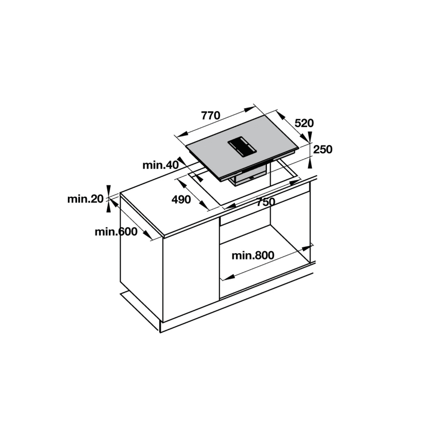 Ảnh công trình thực tế Bếp từ kết hợp hút mùi Hafele HC-IHH77D 536.61.655
