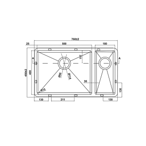 Ảnh công trình thực tế Chậu rửa chén inox Hafele HS21-SSN2S80P 567.94.080