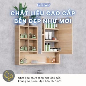 Ảnh công trình thực tế Tủ gương Caesar EM0180W7V màu vân gỗ 80cm