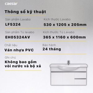 Ảnh công trình thực tế Tủ lavabo Caesar EH05324AV