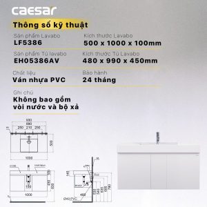 Ảnh công trình thực tế Tủ lavabo Caesar EH05386AV