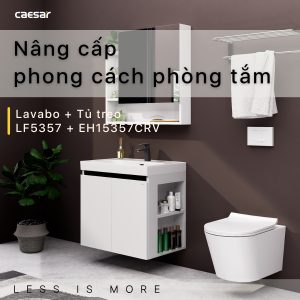 Ảnh công trình thực tế Tủ lavabo Caesar LF5357/EH15357CRV 70cm màu trắng hộc phải