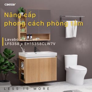 Ảnh công trình thực tế Tủ lavabo Caesar LF5358/EH15358CLW7V 80cm màu vân gỗ hộc trái