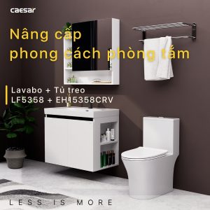 Ảnh công trình thực tế Tủ lavabo Caesar LF5358/EH15358CRV 80cm màu trắng hộc phải