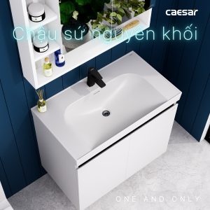 Ảnh công trình thực tế Tủ lavabo Caesar LF5358/EH15358CRV 80cm màu trắng hộc phải