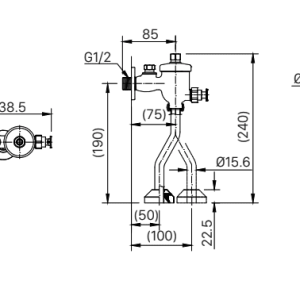 Alternative view of Van xả bồn tiểu INAX UF-8V-0.5