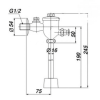 Van Xả Nhấn Tiểu Nam INAX UF-7V(UF-5V) Ống Thẳng - ảnh 2