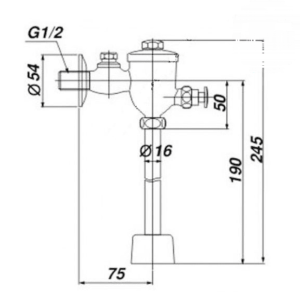 Ảnh công trình thực tế Van Xả Nhấn Tiểu Nam INAX UF-7V(UF-5V) Ống Thẳng