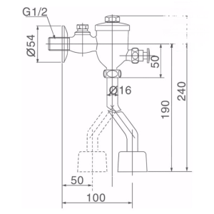Ảnh công trình thực tế Van Xả Nhấn Tiểu Nam INAX UF-8V (UF-6V) Ống Cong