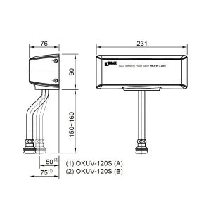 Ảnh công trình thực tế Van Xả Tiểu Cảm Ứng INAX OKUV-120S(B) Dùng Pin