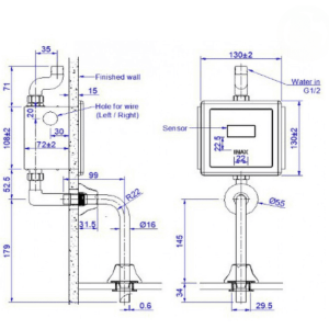 Ảnh công trình thực tế Van Xả Tiểu Nam INAX OKUV-30SM (OKUV-32SM) Cảm Ứng Âm Tường