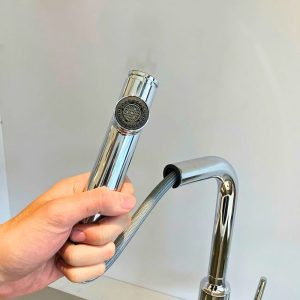 Ảnh công trình thực tế Vòi bếp Inax SFV-907SX dây rút nóng lạnh