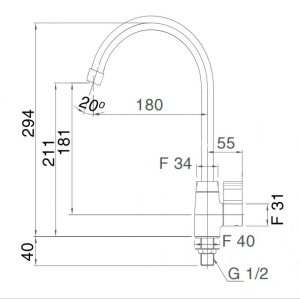 Ảnh công trình thực tế Vòi bếp lạnh INAX SFV-21