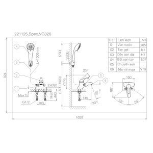 Ảnh công trình thực tế Vòi chậu 3 lỗ liền sen nóng lạnh VG326