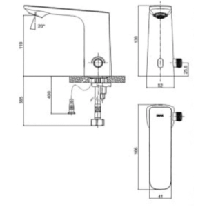 Ảnh công trình thực tế Vòi Chậu Lavabo Cảm Ứng INAX AMV-91 Lạnh Dùng Điện 220V