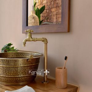 Ảnh công trình thực tế Vòi chậu thân cao nóng lạnh bằng đồng Kanly GCT01HM