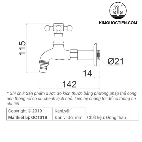 Ảnh công trình thực tế Vòi Nước Lạnh Kanly GCT01B Gắn Tường