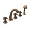Vòi lavabo 5 lỗ Kanly GCB04 nóng lạnh bằng đồng cổ điển