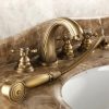 Vòi lavabo 5 lỗ Kanly GCB04 nóng lạnh bằng đồng cổ điển - ảnh 3