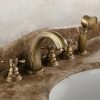 Vòi lavabo 5 lỗ Kanly GCB04 nóng lạnh bằng đồng cổ điển - ảnh 4
